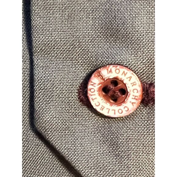 Monarchy Embroidered Silver Grey Vest Back Closure Front Pockets Size S - Picture 15 of 16